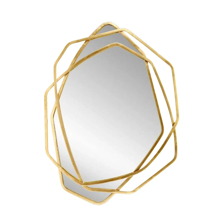 Fade maison - Specchio in metallo oro "Malibù Ares"