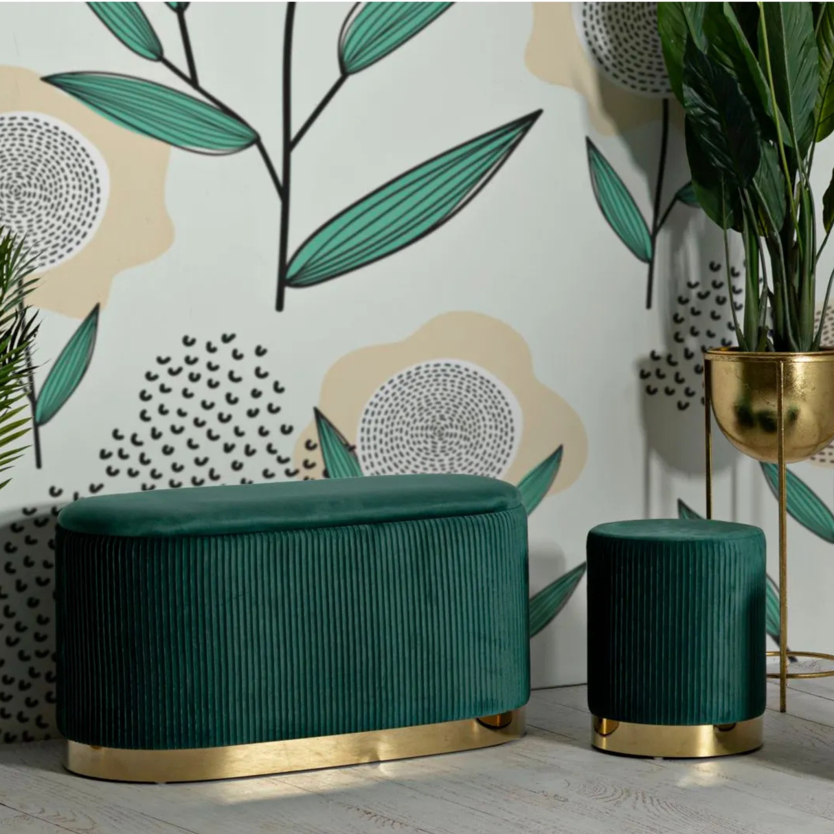 Mauro Ferretti - Set 3pz Panca con contenitore e sgabelli Shopy verde