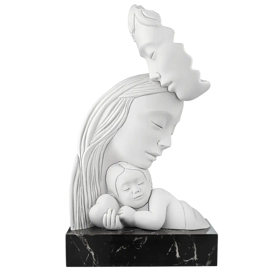 Bongelli - Scultura famiglia h29 base marmo nero