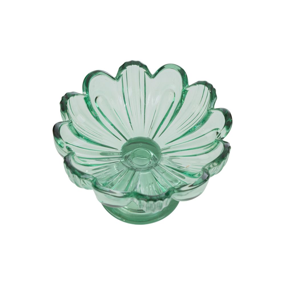 Le Stelle - Fiore Alzatina Vetro Menta 14x14xh. 9,5cm