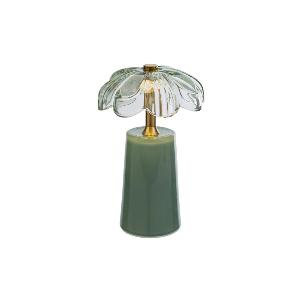 Le Stelle - Lampada Vetro Fiore Menta 11x11xh. 18cm