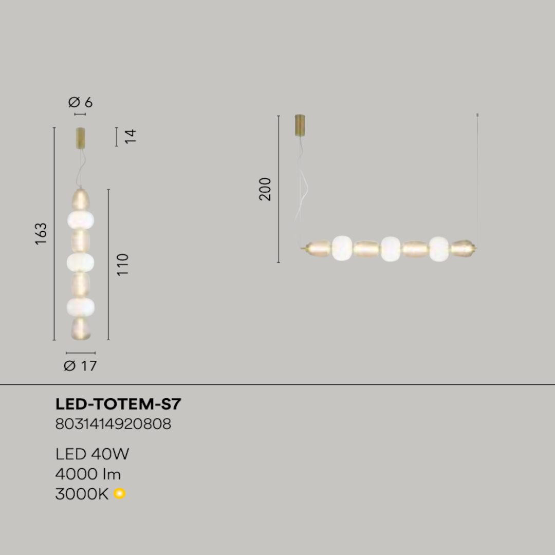 Luce design - Sospensione Led Totem S7