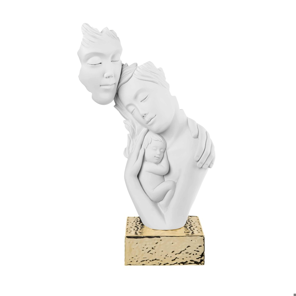 Bongelli - Scultura famiglia moderna base oro h39