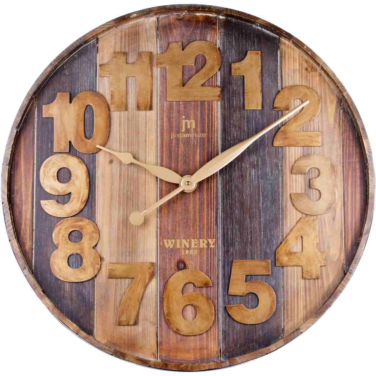 Justaminute - Orologio da parete in legno diametro 60cm