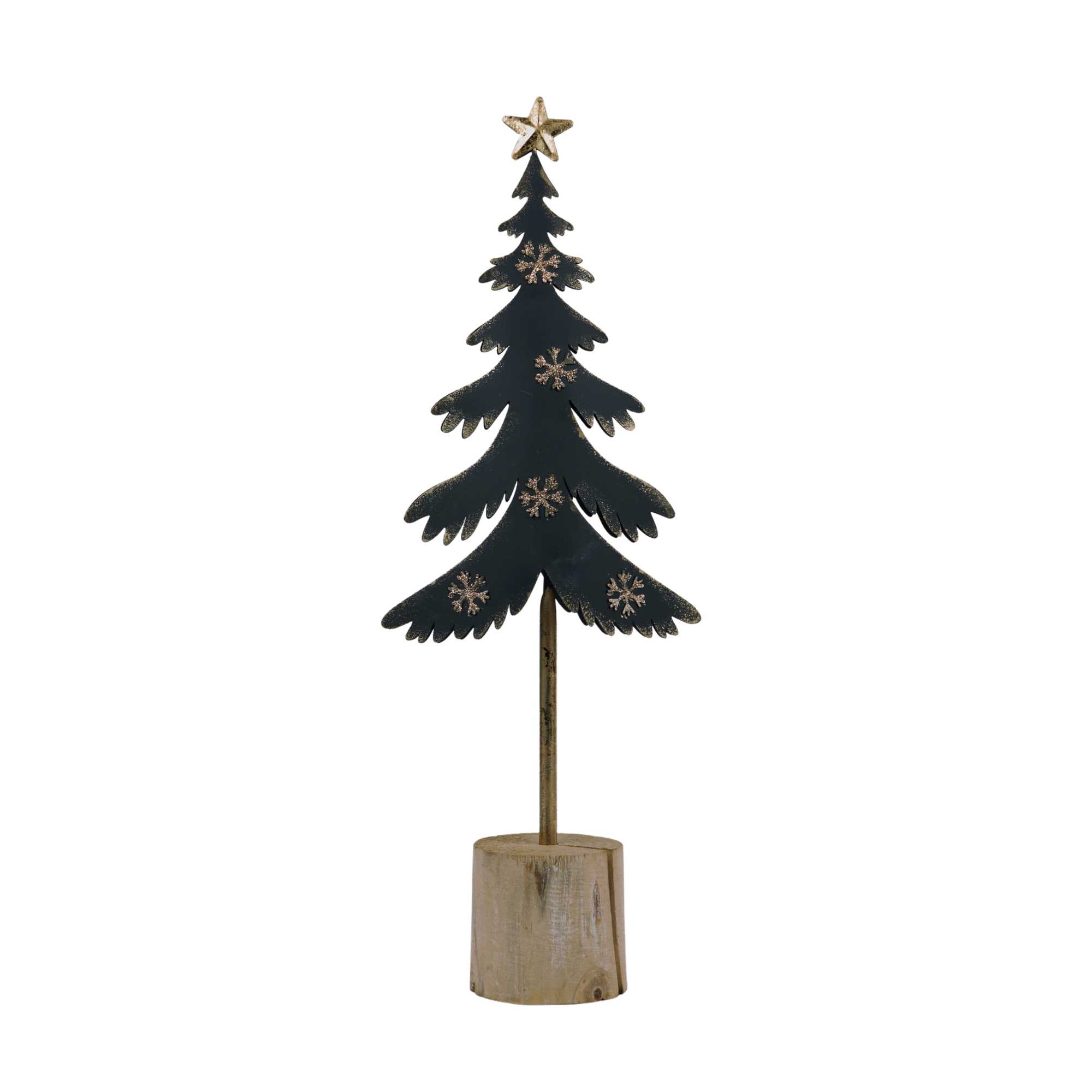 Mascagni Casa - Abete in metallo con base in legno nero grande