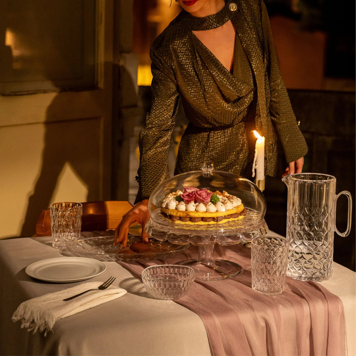 Guzzini - Alzata con campana Vanity trasparente