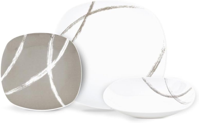 Villa Altachiara - Set tavola Sandy tortora 18 pezzi