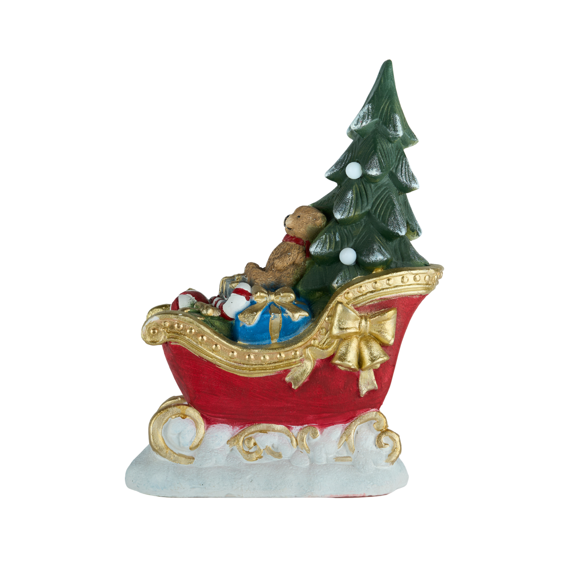 ElleGift - Slitta di Babbo Natale con alberello orsetto e regali