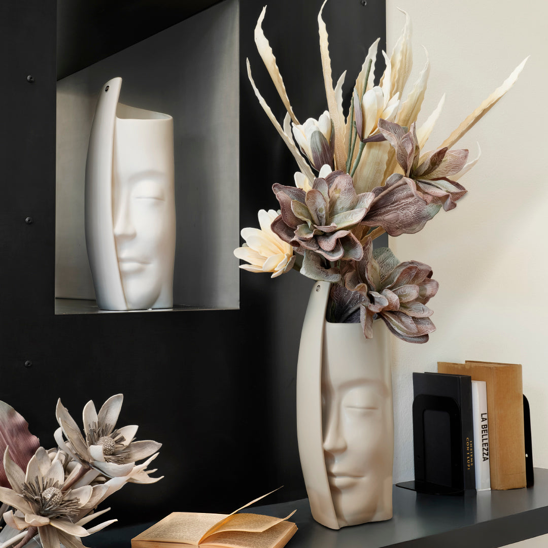 Fantin argenti -Vaso Ceramica Volto Tortora