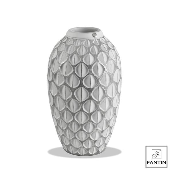 Fantin Argenti - Vaso poliresina eclisse white silver h34,5 cm