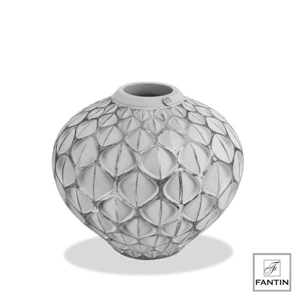 Fantin Argenti - Vaso poliresina eclisse white silver h23,5 cm