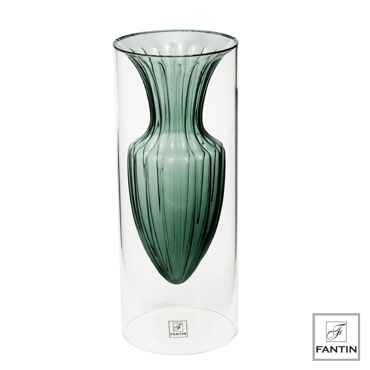 Fantin Argenti - Vaso vetro anfora petrolio Ø12,5 X H30