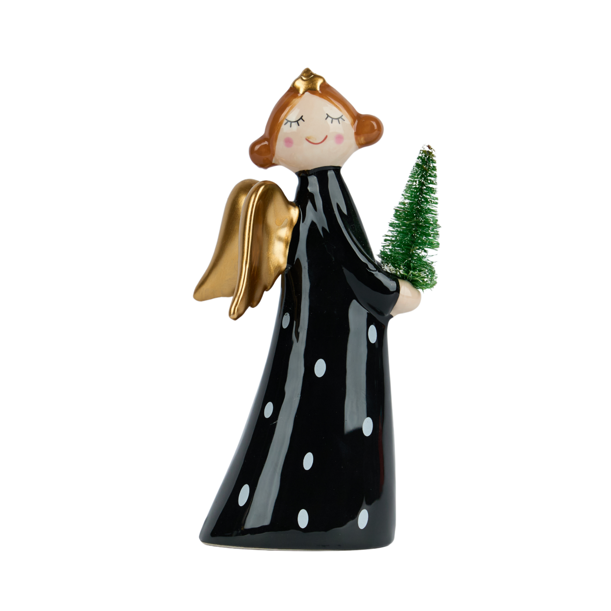 Mascagni Casa - Angelo in ceramica con abete piccolo