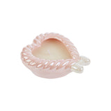 Le Stelle - Candela Cuore Porcellana Rosa 11x10x4,5cm