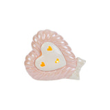 Le Stelle - Cuore Rosa Led Porcellana 13x6x10,5cm