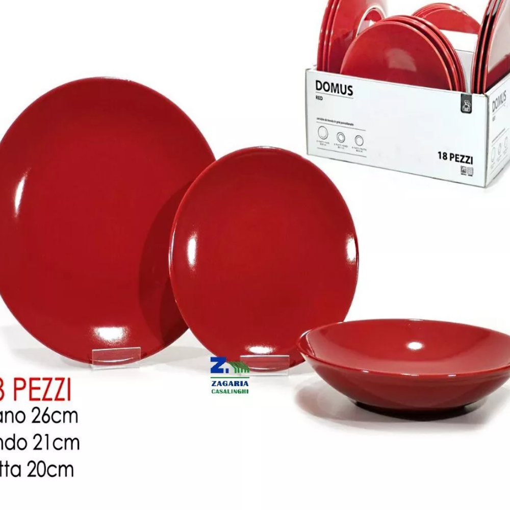 Domus - Servizio di piatti 18 pezzi red