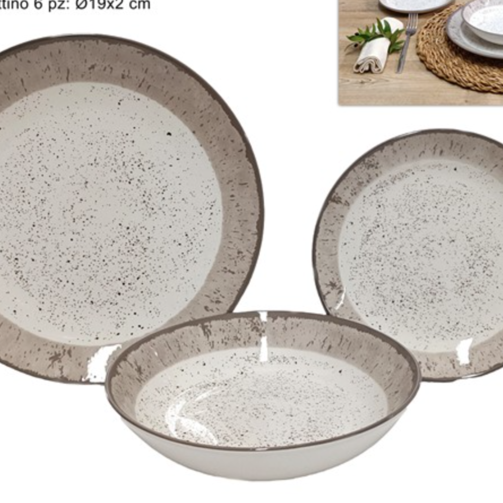 Due Esse - Servizi piatti porcellana tortora