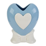 Le Stelle - Vaso Cuore Porcellana Celeste 15,5x10x20cm