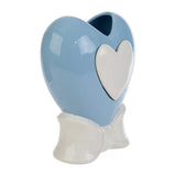 Le Stelle - Vaso Cuore Porcellana Celeste 15,5x10x20cm