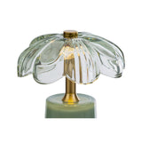 Le Stelle - Lampada Vetro Fiore Menta 11x11xh. 18cm