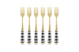 Le Stelle - Set 6 Pz Forchettine dec. Scacchi 15cm
