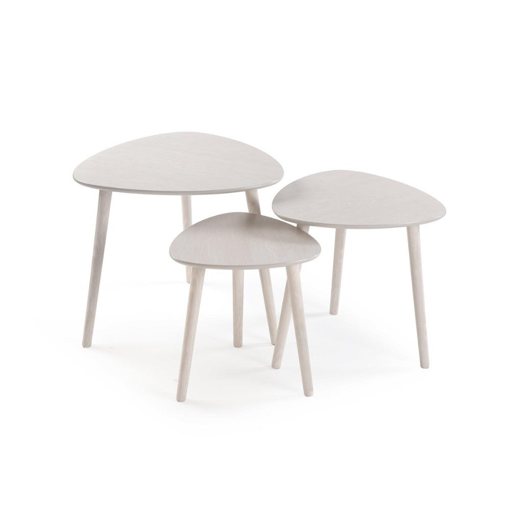 Versa - Set 3 Tavolini Ausiliari Bianchi
