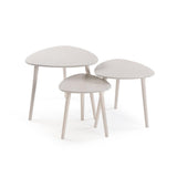 Versa - Set 3 Tavolini Ausiliari Bianchi
