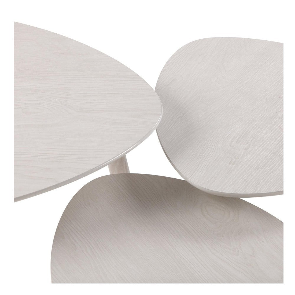 Versa - Set 3 Tavolini Ausiliari Bianchi