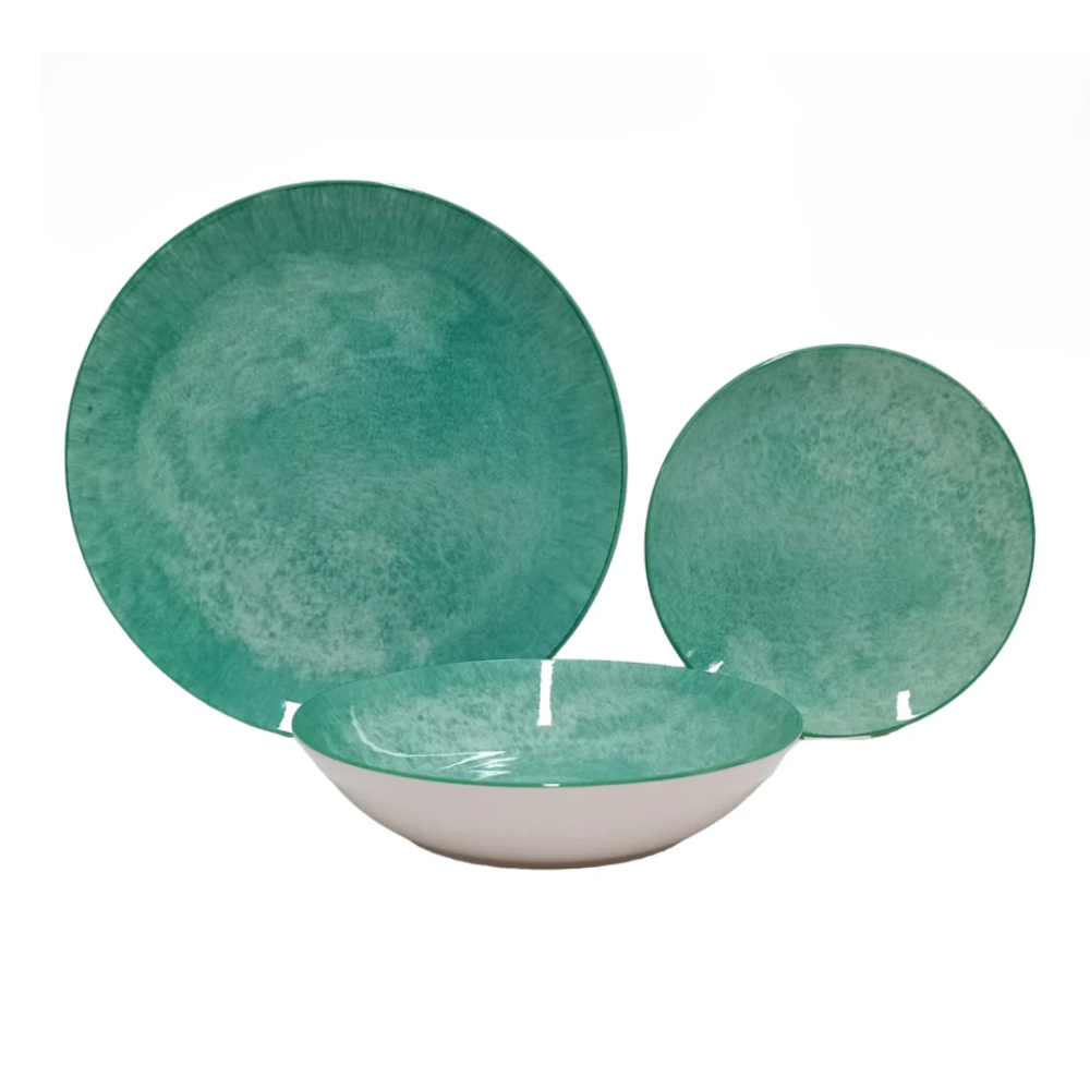 Welk Home - Servizio piatti in porcellana 18 pezzi verde chiaro