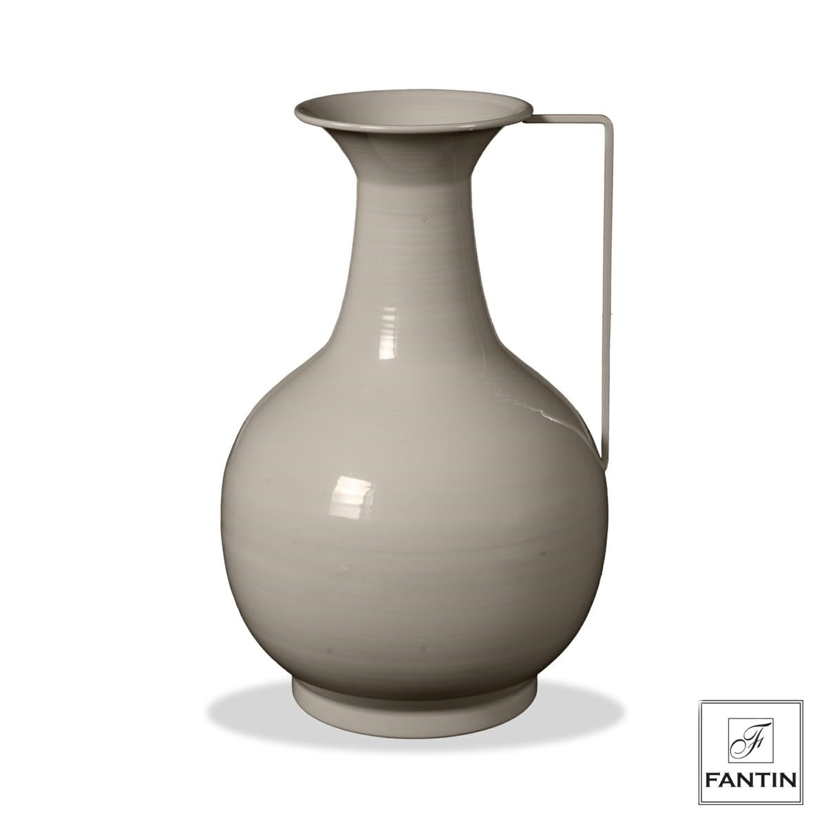 Fantin Argenti - Vaso metallo goccia tortora